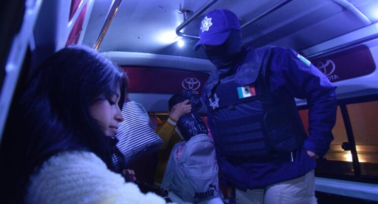 Refuerzan seguridad en el transporte público con el Operativo “Pasajero Seguro” en San Pedro Cholula