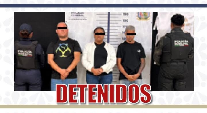 Detiene FGE a tres personas por extorsión en Zacatlán