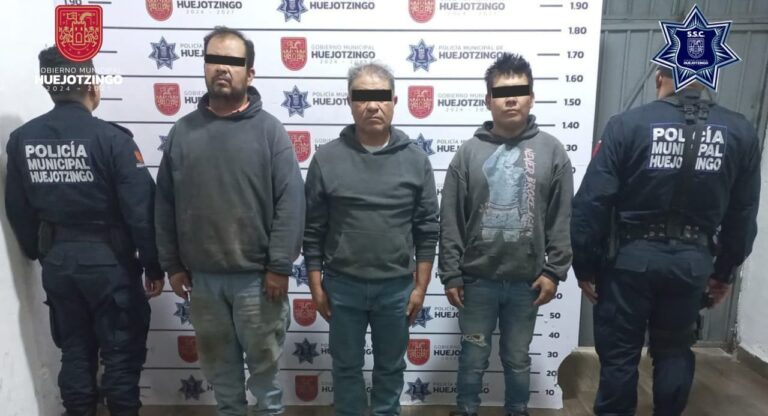SSC de Huejotzingo mantiene mano firme: aseguran a sujeto con droga y tres más por quebrantamiento de sellos