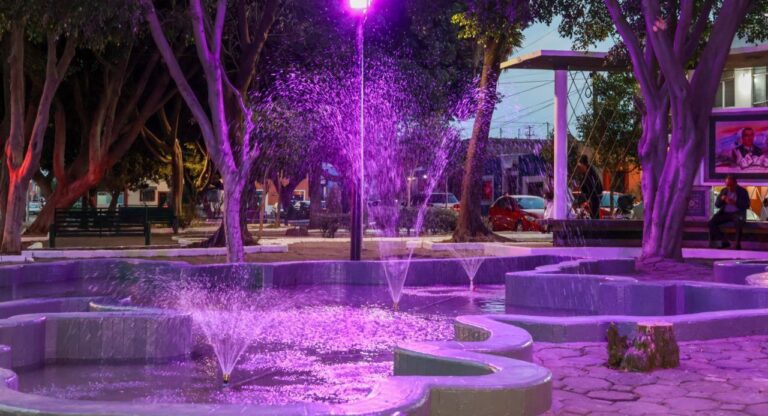 Entrega Gobierno de Pepe Chedraui mantenimiento de fuentes del Parque de las Letras gracias a Fuentes que Brillan