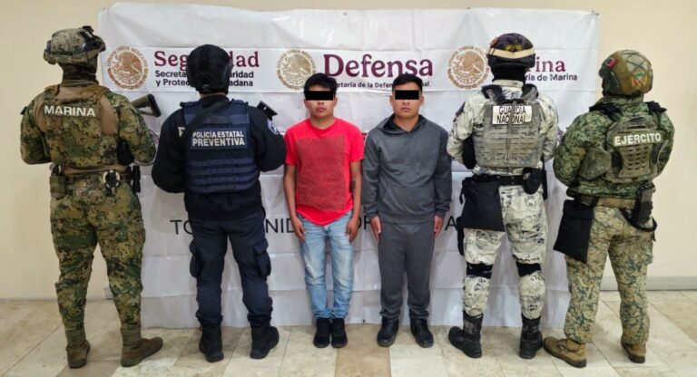 Fuerzas de seguridad detienen a hombres presuntamente dedicados al robo con violencia a comercios