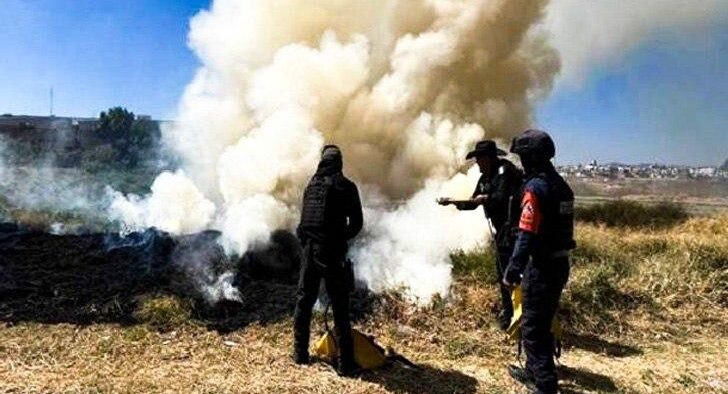 SSP Estatal coordina extinción de cuatro incendios en Tepatlaxco, Puebla y Tlachichuca