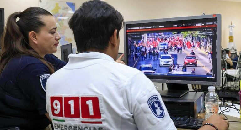 Monitoreo permanente durante las actividades del 8M en Puebla