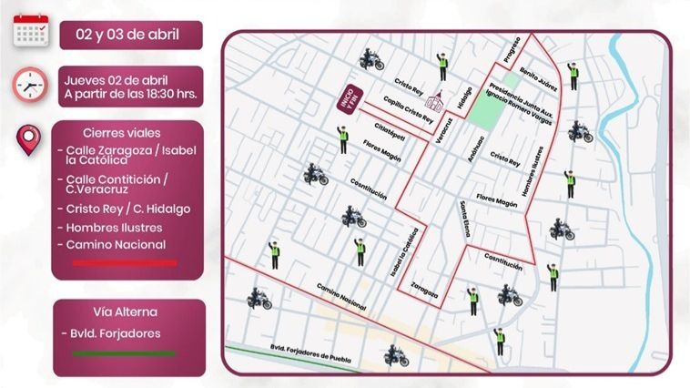 Activará SSC cierres viales en Ignacio Romero Vargas por actividades de Semana Santa