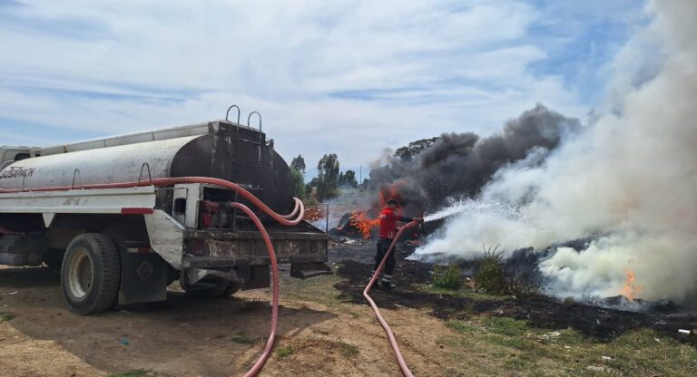 Atiende oportunamente PC de San Pedro Cholula incendio en San Juan Tlautla