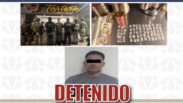 En Coronango, ejecuta FGE cateo y detiene a una persona por narcomenudeo