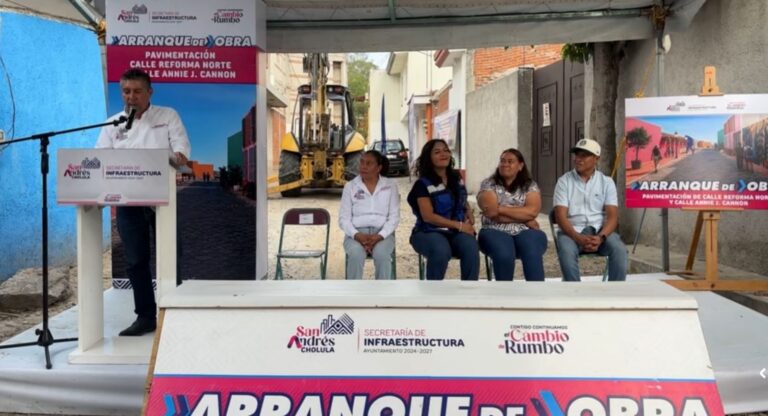 Arranca Lupita Cuautle pavimentación de calle Reforma Oriente en Tonantzintla
