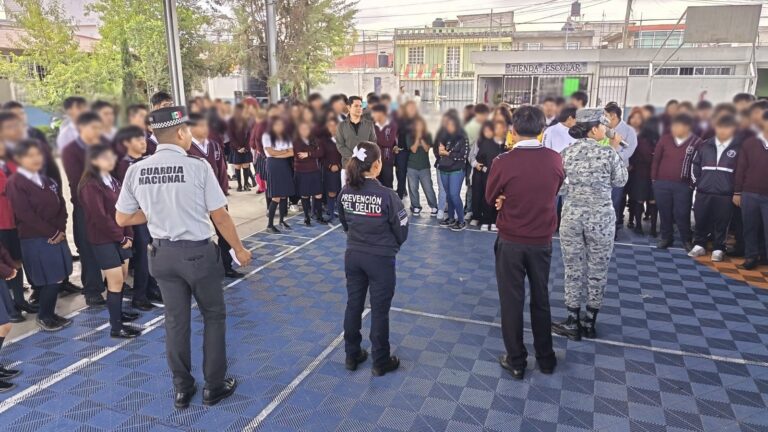 Acerca Guardia Nacional acciones preventivas a estudiantes del Bachillerato Citlaltépetl